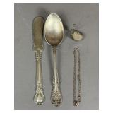 STERLING SILVER FLATWARE EARRING & BRACELET