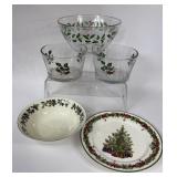 DECORATIVE CHRISTMAS BOWLS PLATTER ICE BUCKETS