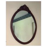 ANTIQUE WOOD FRAME WALL MIRROR