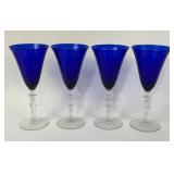 MORGANTOWN MONROE COBALT RITZ BLUE WATER GOBLETS