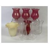 VINTAGE GLASS HURRICANE LAMP SHADES