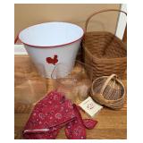 LONGABERGER BASKET & ACCESS + METAL BUCKET