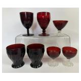 VINTAGE ROYAL RUBY GLASSWEAR BUBBLE FOOT ANCHOR