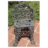 CAST IRON GARDEN CHAIR W GRAPEVINE PATTERN