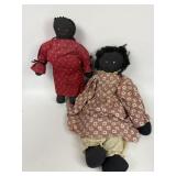 VINTAGE BLACK AMERICANA CLOTH DOLLS SAMANTHA PRINT