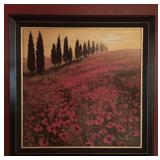 VINTAGE FRAMED PRINT POPPIES BY STEVE THOMS