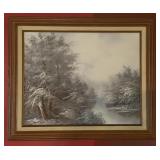 FRAMED WINTER LANDSCAPE PAINTING MARTIN