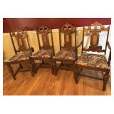 VINTAGE UPHOLSTERED DINING CHAIRS SET OF 4
