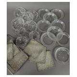 VINTAGE COASTERS GLASS & BEADED SALT CELLARS