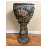 ART NOUVEAU STYLE POTTERY JARDINIERE & PEDESTAL