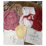 VINTAGE APRONS EMBROIDERED TOWELS BREAD CLOTH