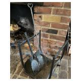 METAL FIREPLACE LOG STORAGE & TOOLS