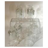 ANTIQUE ETCHED GLASS LIGHT FIXTURE SHADES