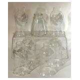 VINTAGE ETCHED GLASS LAMP FIXTURE SHADES