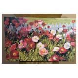 FLORAL GARDEN CANVAS PAINTING SIGNED