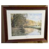 PETER MONSTED PARK BY THE RIVER FRAMED PRINT