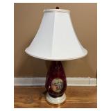 CRANBERRY ART GLASS LAMP W FRAGONARD MUSIC SCENE