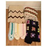 VINTAGE HAND CROCHETED AFGHANS BABY BLANKET