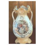 CONTINENTAL PORCELAIN MANTEL VASE UNMARKED 12'
