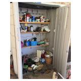 OUTDOOR GARDEN STORAGE CABINET W CONTENTS