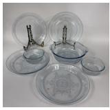 FIRE KING SAPPHIRE BLUE PHILBE PIE & CASSEROLE DIS