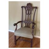 ANTIQUE MAHOGANY CHIPPENDALE STYLE ARMCHAIR