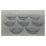 FIRE KING SAPPHIRE BLUE PHILBE BERRY BOWLS x 8
