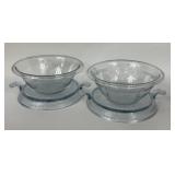 FIRE KING SAPPHIRE BLUE PHILBE BOWLS & HOT PLATES