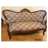 VINTAGE FRENCH PROVINCIAL UPHOLSTERED LOVESEAT