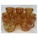 MARIGOLD CARNIVAL GLASS PUNCH CUPS IMPERIAL GLASS