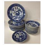 BLUE WILLOW JAPAN PLATES & BOWLS