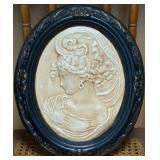 VINTAGE ALEXANDER BACKER 3D CHALKWARE WALL PLAQUE