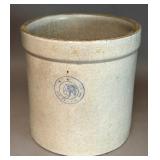 ANTIQUE INDIAN HEAD STAMPED STONEWARE CROCK