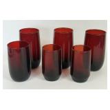 ANCHOR HOCKING ROYAL RUBY RED ROLY POLY TUMBLERS