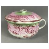 TRANSFERWARE SEMI PORCELAIN POT W LID