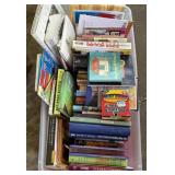 BOOKS W PLASTIC STORAGE TOTE & LID