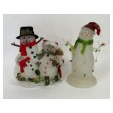 LIGHTED SNOWMEN FIGURINES CHRISTMAS DECOR