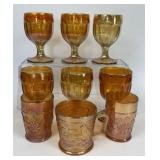 VINTAGE GLASSWARE MARIGOLD FLASHING GOBLETS