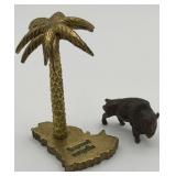 VINTAGE BRASS PALM TREE SAUDI ARABIA & BISON