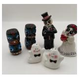 DAY OF THE DEAD GHOST TIKI TOTEM SALT & PEPPER