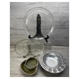 GLASS SERVING PLATTERS & BOWLS WILTON PEWTER