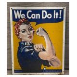 VINTAGE ROSIE THE RIVETER PORCELAIN ENAMELED SIGN