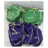 CROWN ROYAL DRAWSTRING BAGS LARGE & SMALL