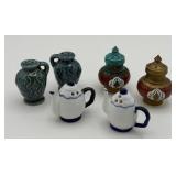 BRASS HINDU JAPANESE TEAPOTS PITCHERS SALT PEPPER