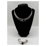 925 STERLING NECKLACE & BRACELET W GEMSTONE