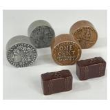 WHEAT PENNY LIBERTY HEAD LUGGATE SALT & PEPPER