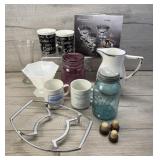 JACKPOT LOT! MUGS BLUE BALL CANNING JAR MILK GLASS