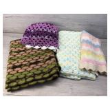 VINTAGE HAND CROCHETED BLANKETS AFGHANS
