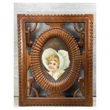VINTAGE HAND CARVED WOODEN PHOTO FRAME