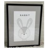 MINIMALIST RABBIT FRAMED ART PRINT